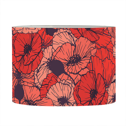 Armistice Day Poppy Pattern Print Drum Lamp Shade