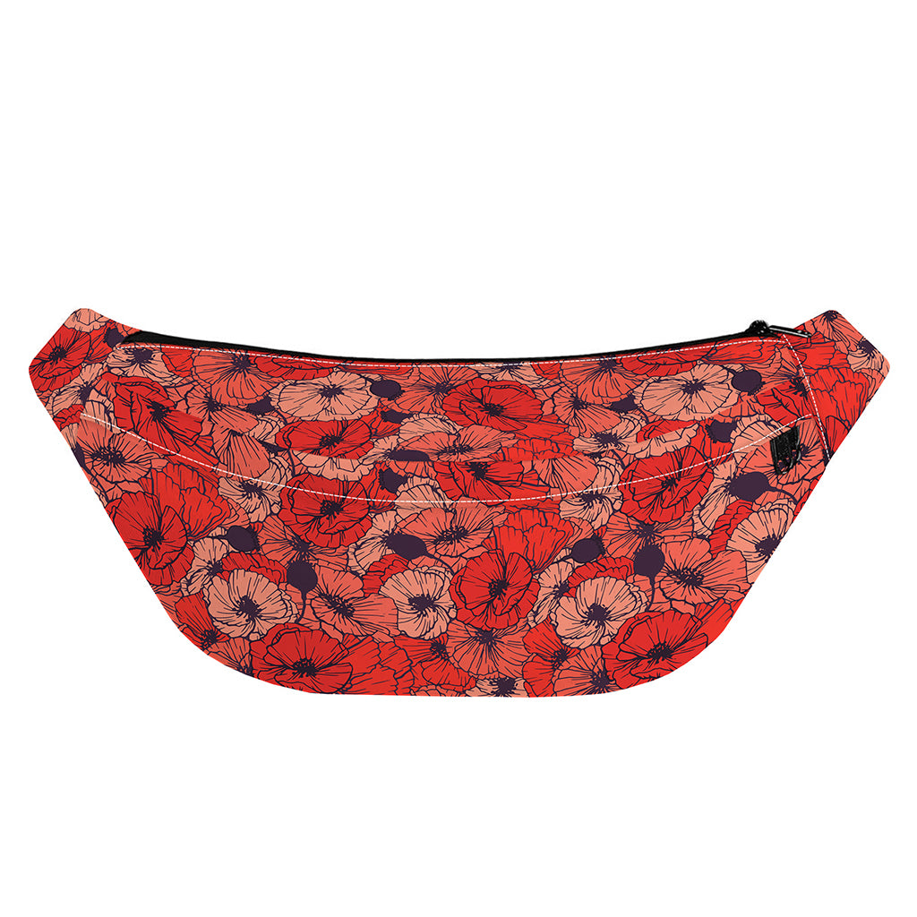 Armistice Day Poppy Pattern Print Fanny Pack