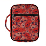 Armistice Day Poppy Pattern Print Front Pocket Bible Bag