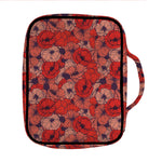 Armistice Day Poppy Pattern Print Front Pocket Bible Bag