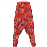Armistice Day Poppy Pattern Print Hammer Pants