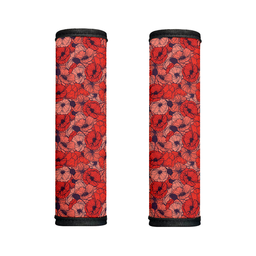 Armistice Day Poppy Pattern Print Handle Covers
