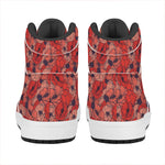 Armistice Day Poppy Pattern Print High Top Leather Sneakers