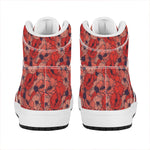 Armistice Day Poppy Pattern Print High Top Leather Sneakers