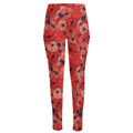 Armistice Day Poppy Pattern Print High-Waisted Pocket Leggings