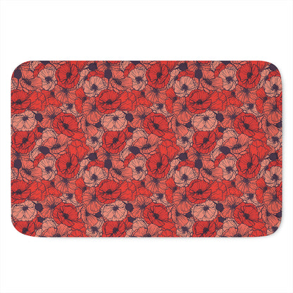 Armistice Day Poppy Pattern Print Indoor Door Mat