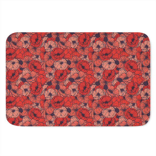 Armistice Day Poppy Pattern Print Indoor Door Mat