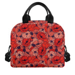 Armistice Day Poppy Pattern Print Insulated Lunch Bag