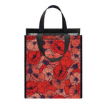 Armistice Day Poppy Pattern Print Insulated Lunch Tote