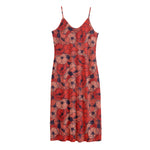 Armistice Day Poppy Pattern Print Jersey Midi Cami Dress