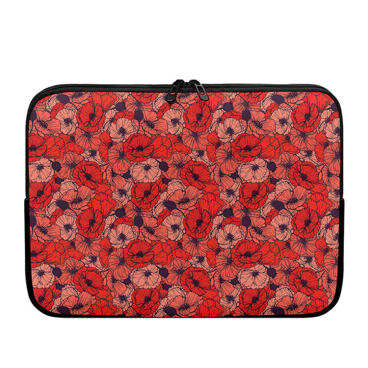 Armistice Day Poppy Pattern Print Laptop Sleeve