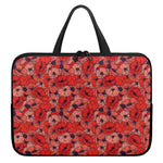 Armistice Day Poppy Pattern Print Laptop Sleeve With Handle