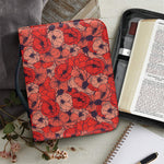 Armistice Day Poppy Pattern Print Leather Bible Cover