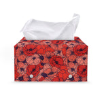 Armistice Day Poppy Pattern Print Leather Tissue Box Cover