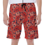 Armistice Day Poppy Pattern Print Men's Beach Shorts