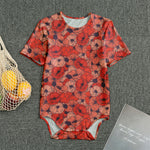 Armistice Day Poppy Pattern Print Men's Bodysuit