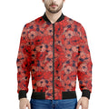 Armistice Day Poppy Pattern Print Men's Bomber Jacket