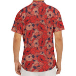 Armistice Day Poppy Pattern Print Men's Deep V-Neck Shirt