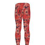 Armistice Day Poppy Pattern Print Men's leggings