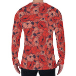 Armistice Day Poppy Pattern Print Men's Long Sleeve T-Shirt