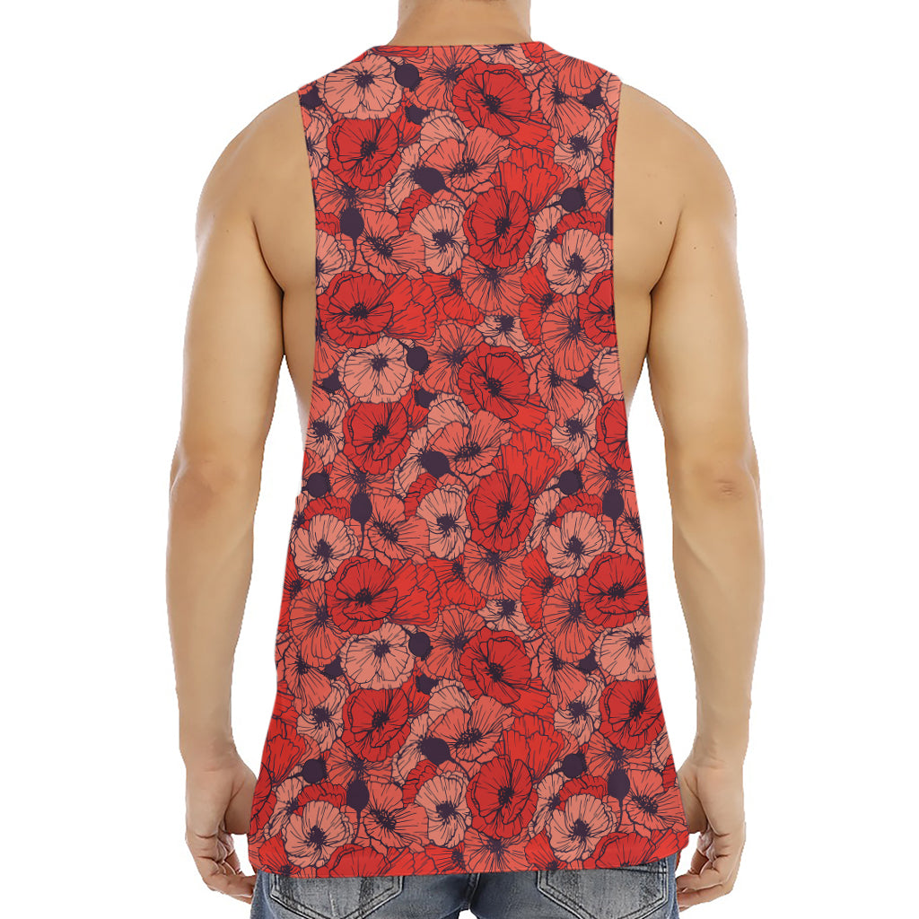 Armistice Day Poppy Pattern Print Men's Muscle Tank Top