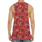 Armistice Day Poppy Pattern Print Men's Muscle Tank Top