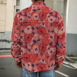 Armistice Day Poppy Pattern Print Men's Shirt Jacket