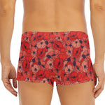 Armistice Day Poppy Pattern Print Men's Short Boxer Briefs