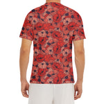 Armistice Day Poppy Pattern Print Men's Short Sleeve Rash Guard