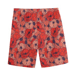 Armistice Day Poppy Pattern Print Men's Sports Shorts