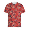 Armistice Day Poppy Pattern Print Men's Sports T-Shirt