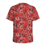 Armistice Day Poppy Pattern Print Men's Sports T-Shirt