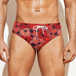 Armistice Day Poppy Pattern Print Men's Swim Briefs