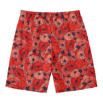 Armistice Day Poppy Pattern Print Men's Swim Trunks