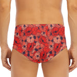 Armistice Day Poppy Pattern Print Men's Triangle Swim Briefs