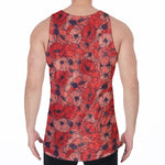 Armistice Day Poppy Pattern Print Men's Velvet Tank Top