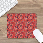 Armistice Day Poppy Pattern Print Mouse Pad
