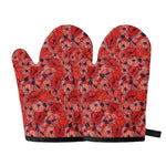 Armistice Day Poppy Pattern Print Oven Mitts