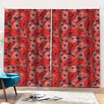 Armistice Day Poppy Pattern Print Pencil Pleat Curtains