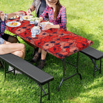 Armistice Day Poppy Pattern Print Picnic Table Cover