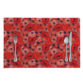 Armistice Day Poppy Pattern Print Placemat