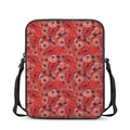 Armistice Day Poppy Pattern Print Rectangular Crossbody Bag