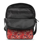 Armistice Day Poppy Pattern Print Rectangular Crossbody Bag