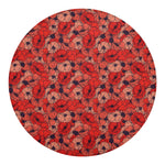 Armistice Day Poppy Pattern Print Round Blanket