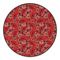 Armistice Day Poppy Pattern Print Round Floor Mat