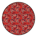 Armistice Day Poppy Pattern Print Round Floor Mat