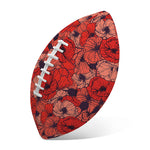 Armistice Day Poppy Pattern Print Rugby Ball