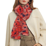 Armistice Day Poppy Pattern Print Scarf