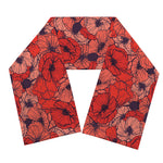 Armistice Day Poppy Pattern Print Scarf