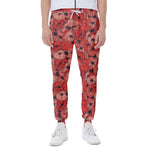 Armistice Day Poppy Pattern Print Scuba Joggers